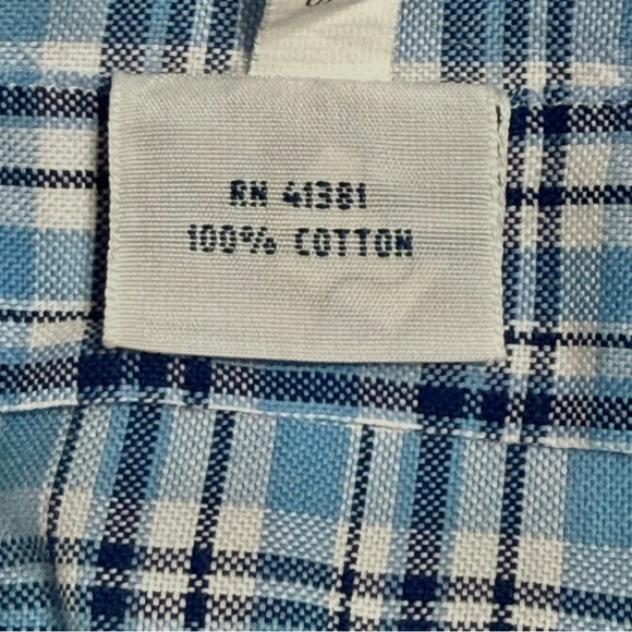 Ralph Lauren Luxury Oxford Men's XL White & Blue Checkered Plaid Shirt Excellent - Picture 8 of 8